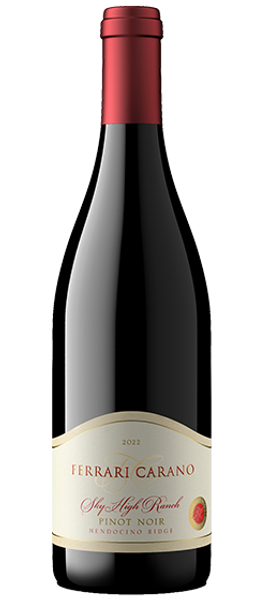 sky high ranch pinot noir 2022 mendocino ridge bottle shot